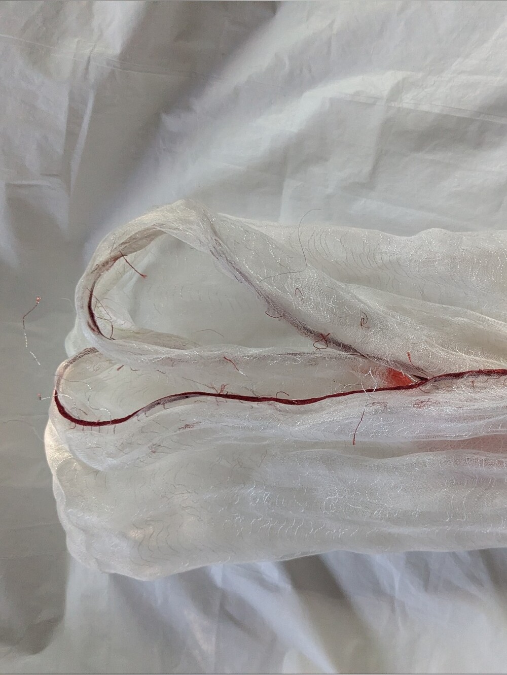 Ostinelli Sheer White Floral Scarf - Picture 3 of 5